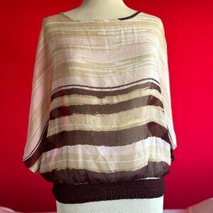 New York & Company Sheer Batwing Blouse Size Small
